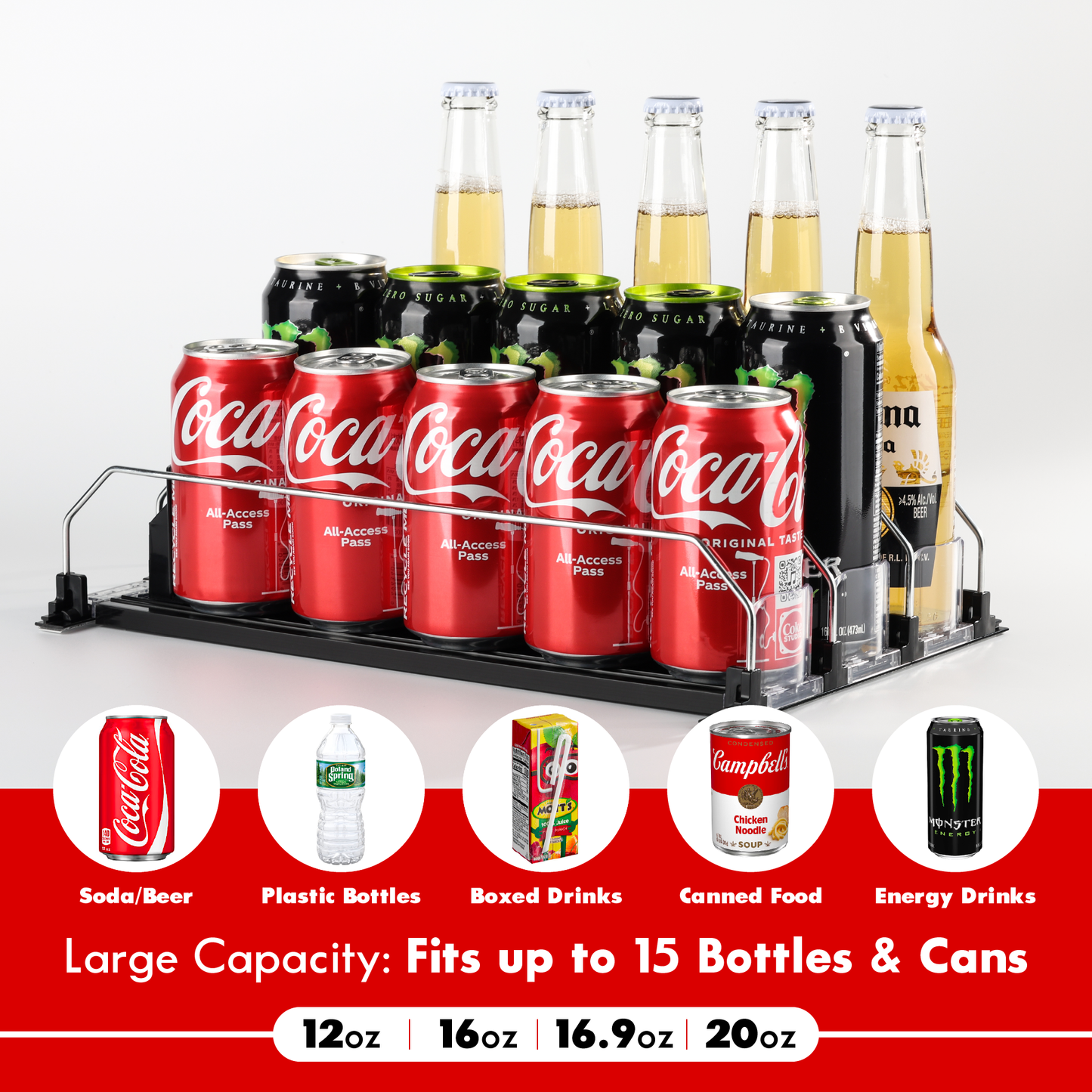 drink organizer and the types of drinks it can hold