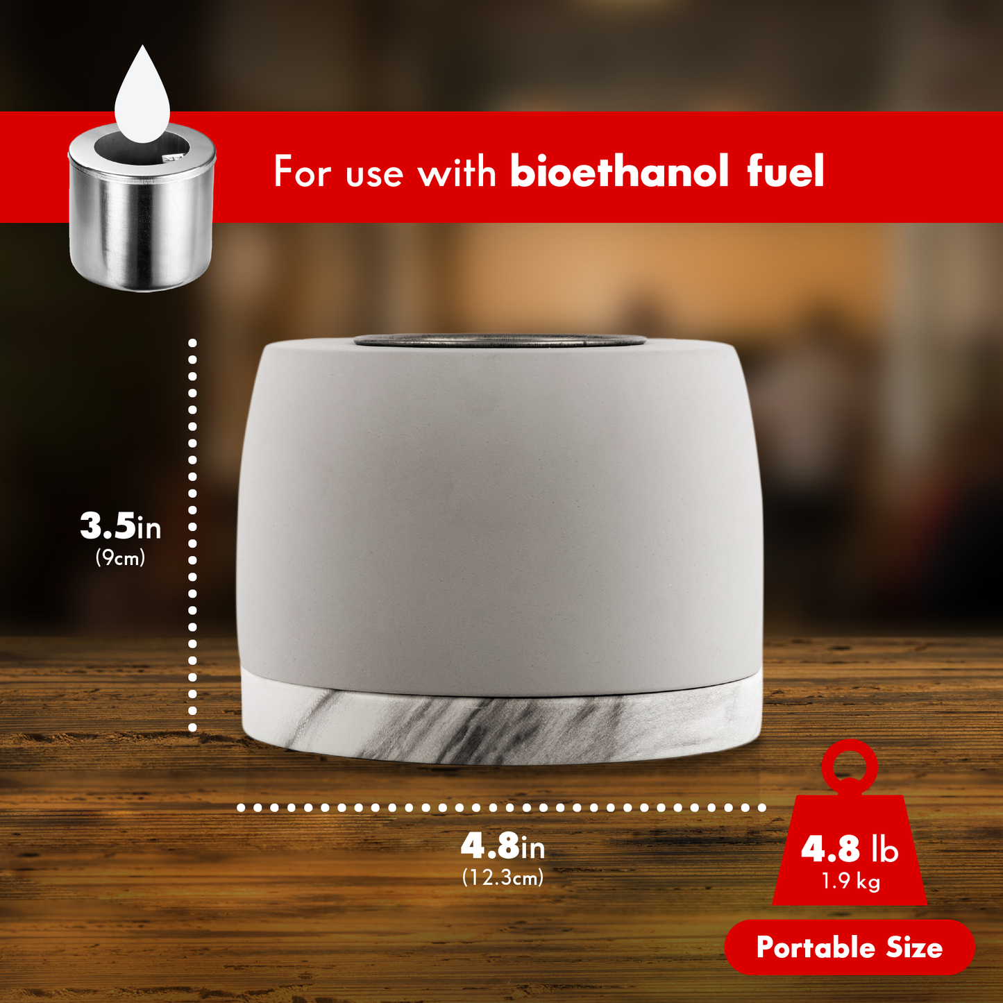 product size: 4.8"x3.5", product weight: 4.8 lb