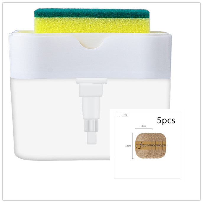 a white container with a yellow and green sponge with text: '5pcs 8cm 12cm'