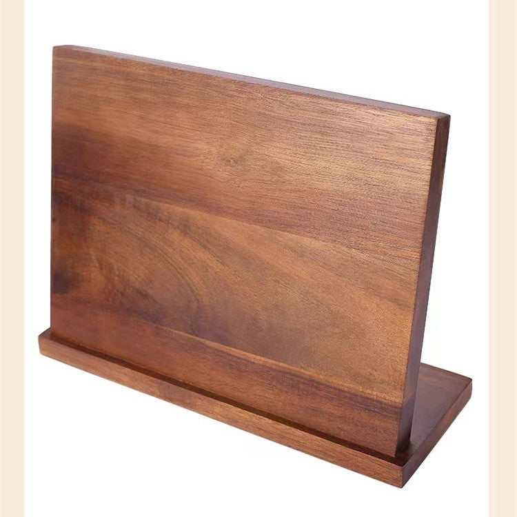 a wooden stand with a white background