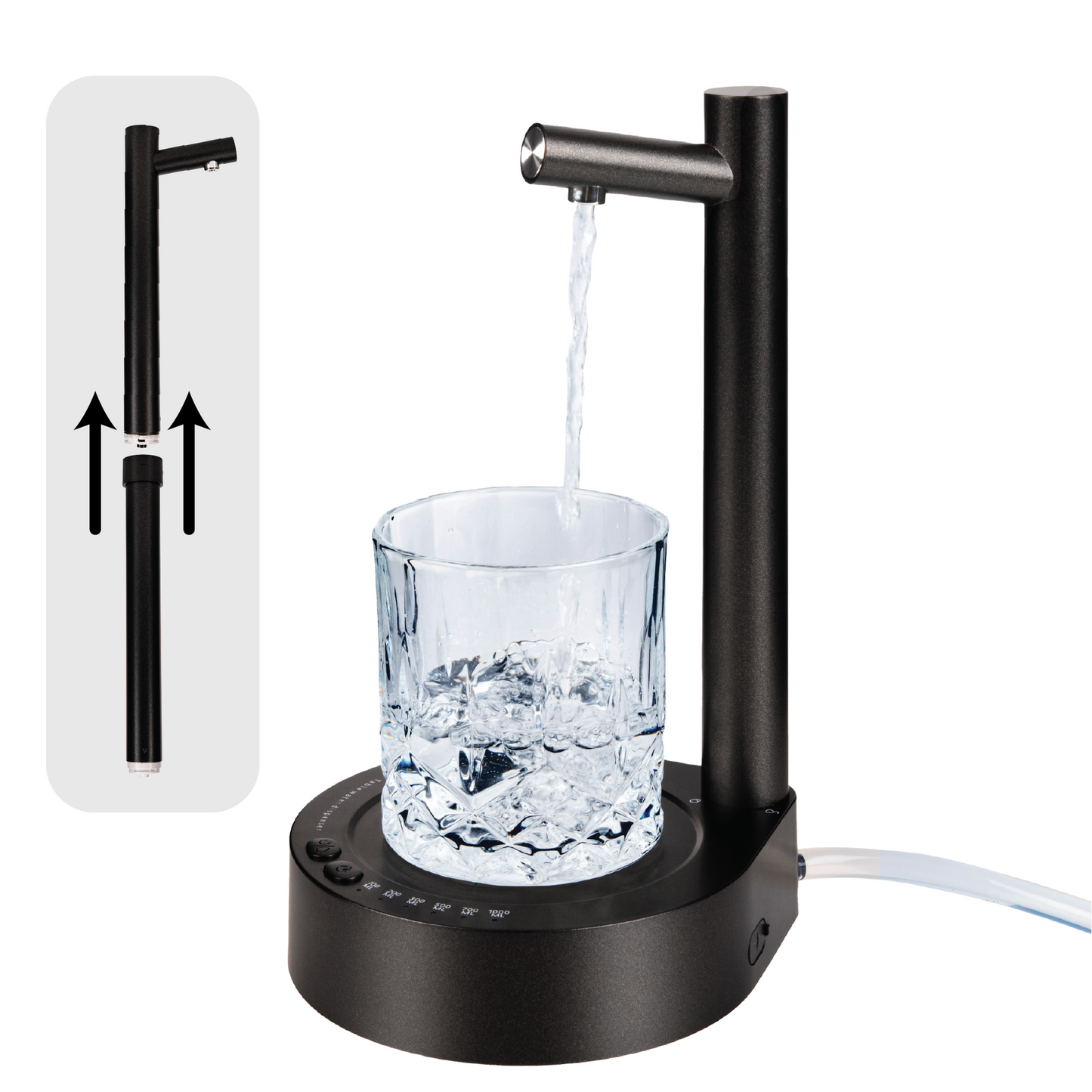 black water dispenser with extendable tube